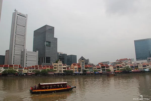 Сингапур. Dид на реку и район Boat Quay